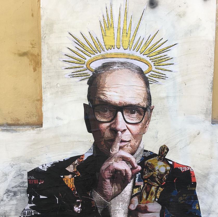 Il murale dedicato a Ennio Morricone. Dal profilo Instagram di #harrygreb