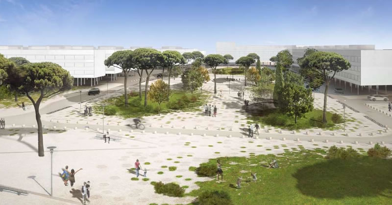 Un rendering del progetto sul Nuovo Villaggio Olimpico