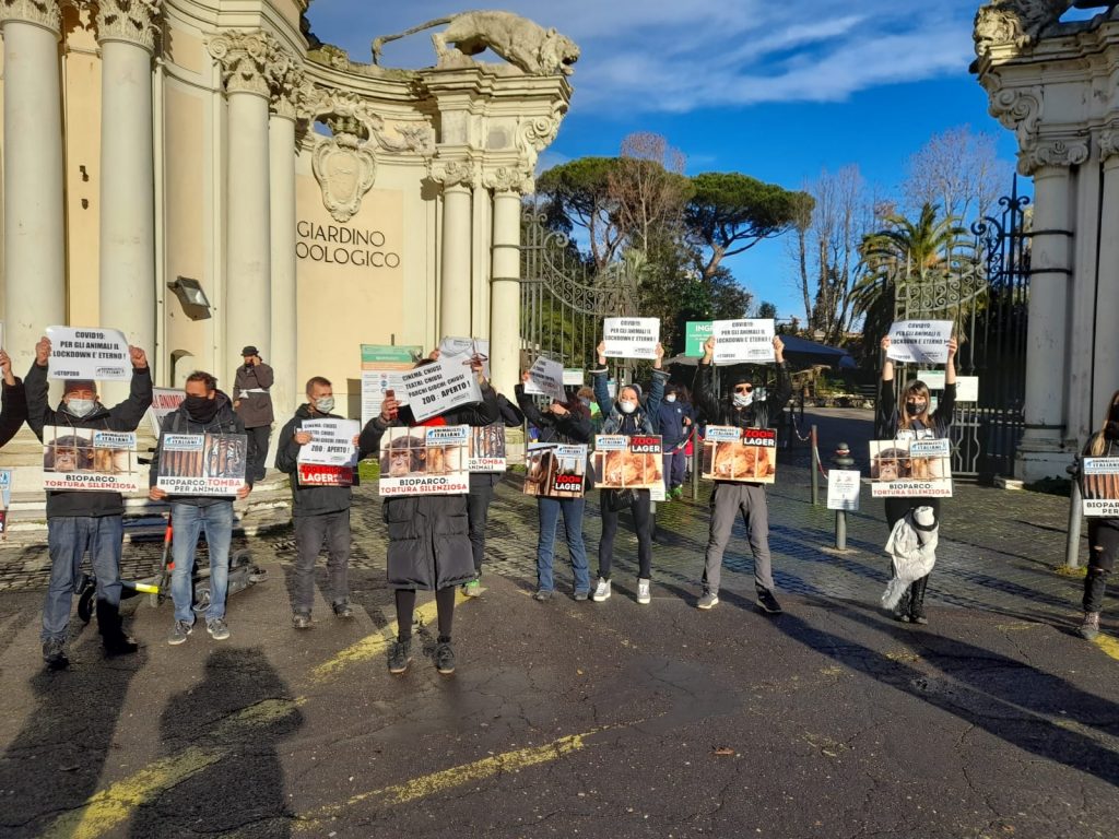 Animalisti Italiani in protesta al Bioparco