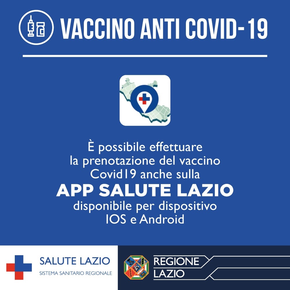 L'app di Salute Lazio per prenotare i vaccini