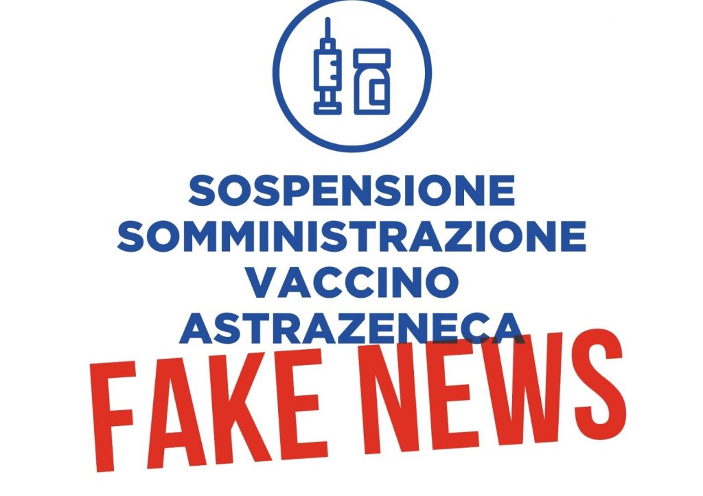 Fake news sospensione del vaccino Astrazeneca