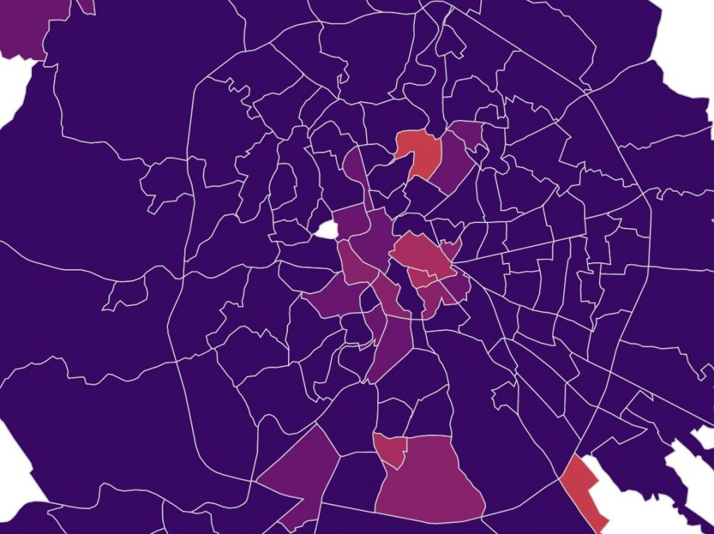 La mappa dei contagi