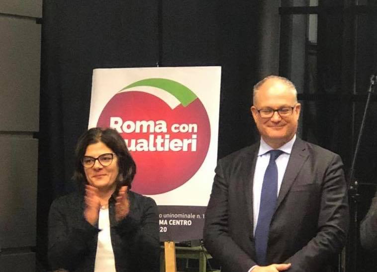 La presidente Francesca Del Bello con Roberto Gualtieri