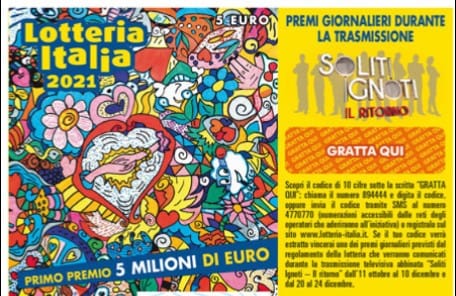 Un biglietto della lotteria Italia