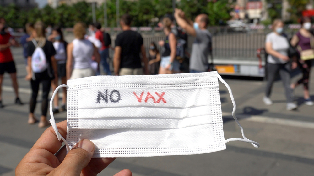 Una protesta dei no vax