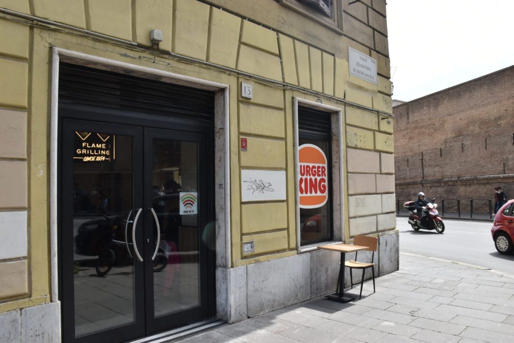 Il nuovo Burger King ai Bastioni di Michelangelo