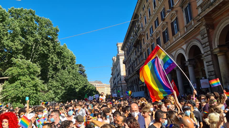 L'edizione 2021 del Roma Pride. Foto dall'account Facebook Roma Pride