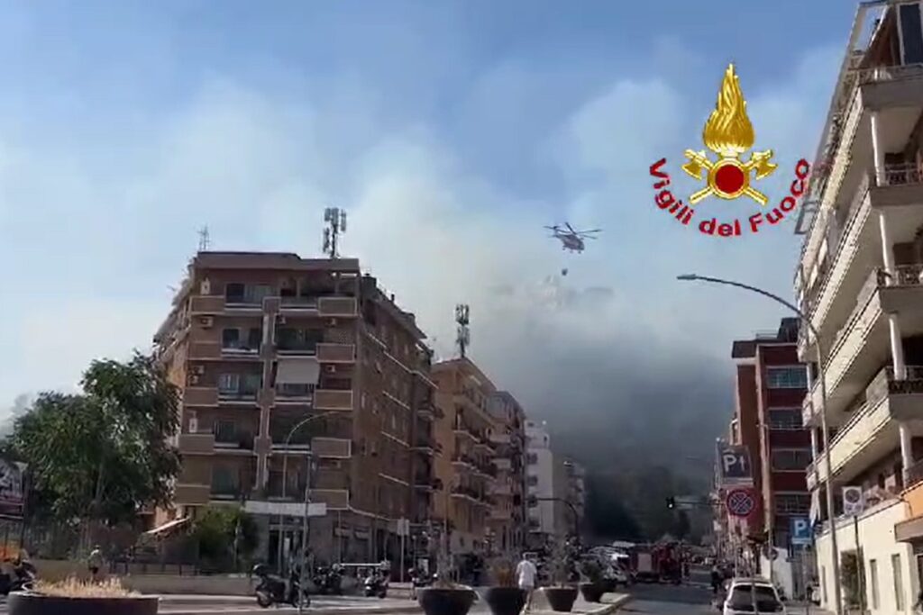 Incendio a Monte Mario