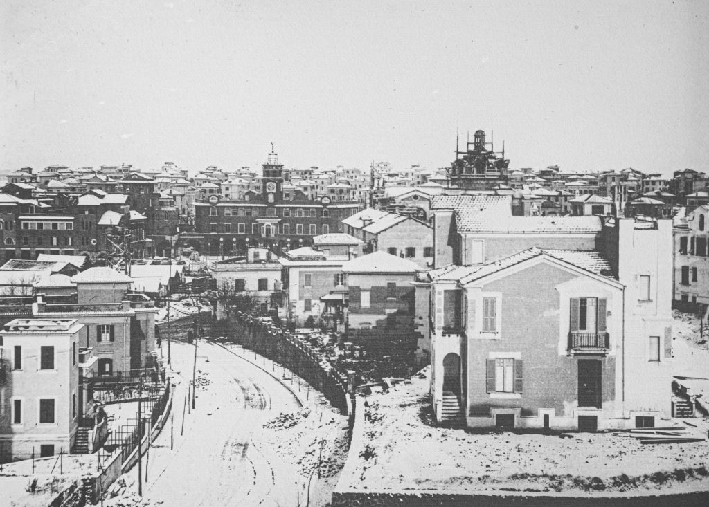 La neve a Città Giardino, l'1 gennaio 1924 