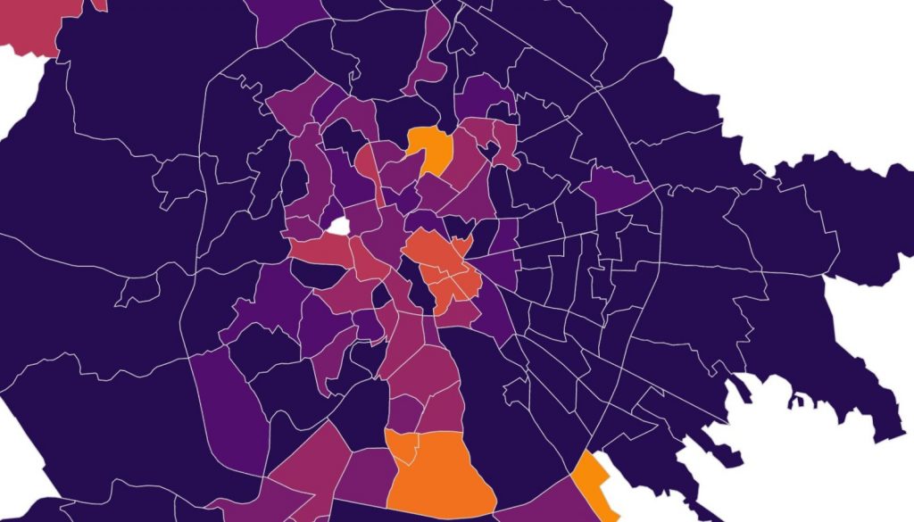 La mappa dei contagi a Roma Nord