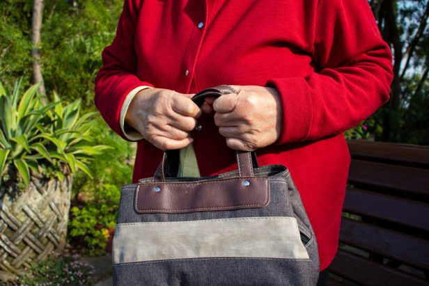 Un'anziana signora con una borsa (foto d'archivio)