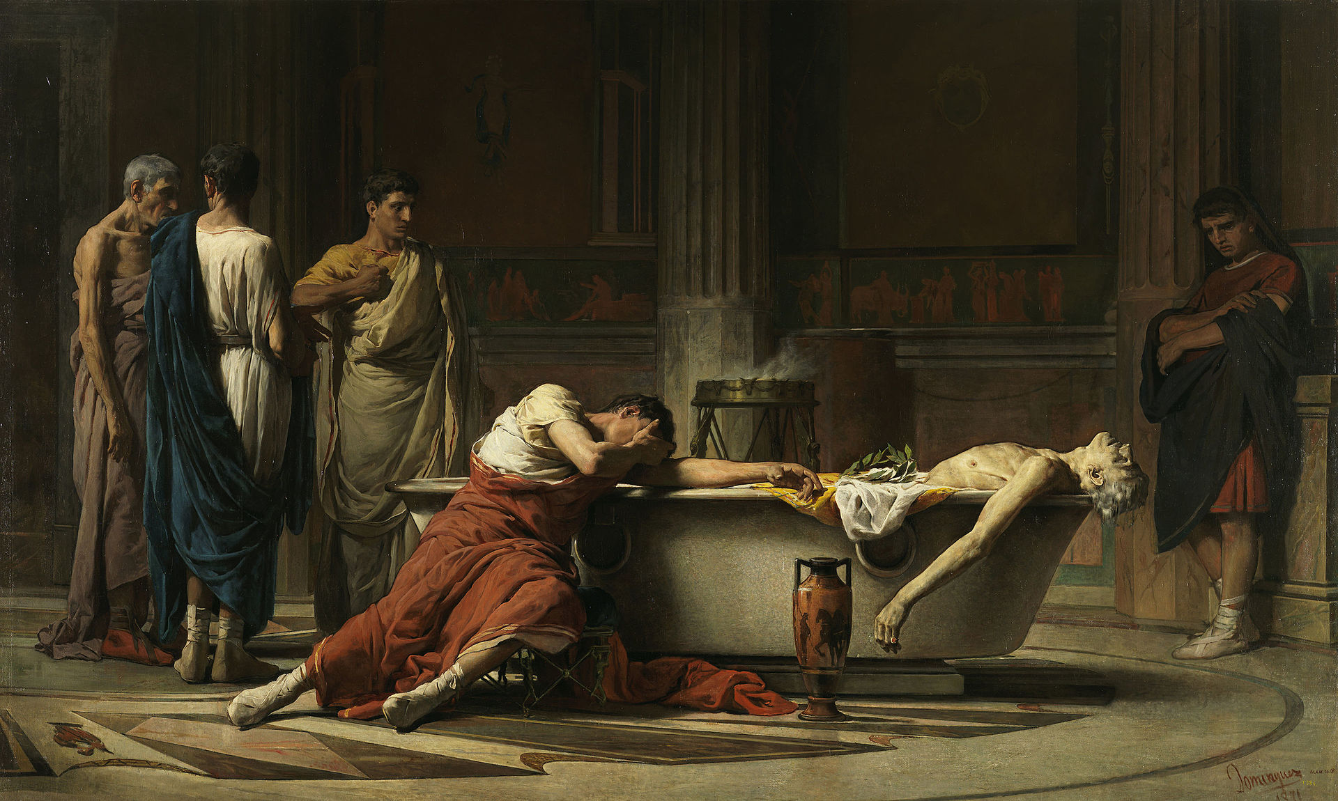 Manuel Domínguez Sánchez, Il suicidio di Seneca, 1871, Museo Nacional del Prado, Madrid