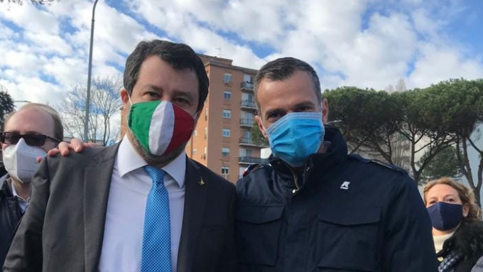 Francesco De Salazar (a destra) insieme al segretario della Lega Matteo Salvini