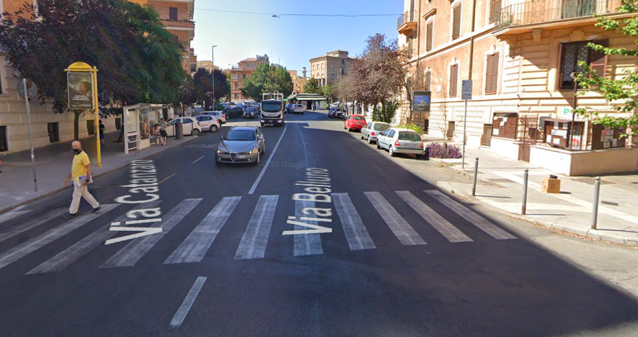 Il tratto di via Catanzaro dove è stata investita Martina Coletta (Google Maps)