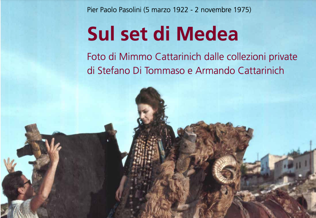 Locandina "Sul Set di Medea", la mostra fotografica dedicata a Pier Paolo Pasolini