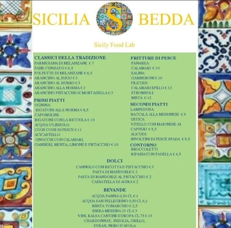 IL NUOVO MENÙ DI SICILIA BEDDA