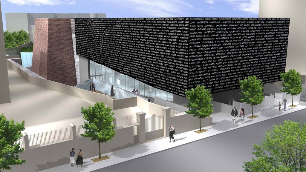 Un rendering del museo della Shoah