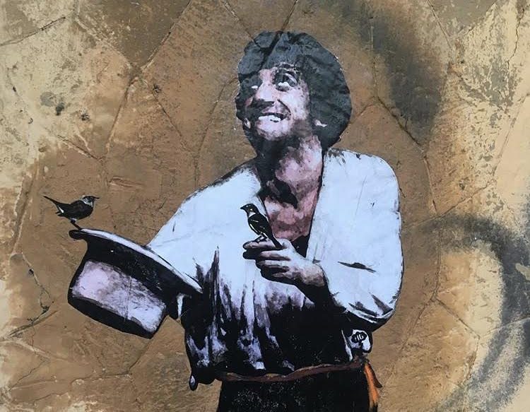 Il murale per Gigi Proietti (foto dal profilo Instagram di Harry Greb)