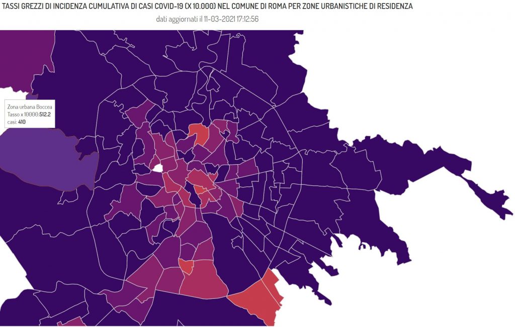 La mappa dei contagi
