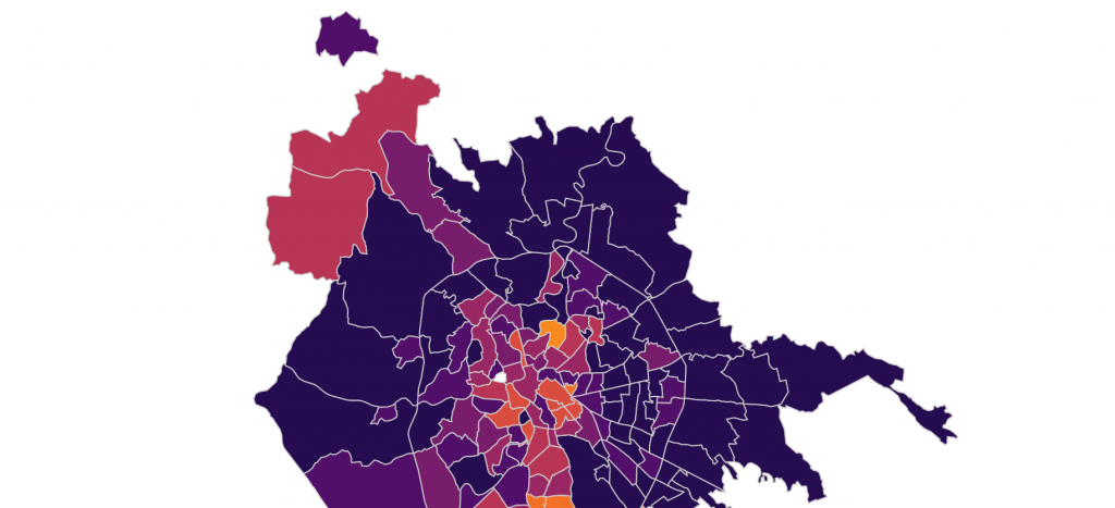 La mappa dei contagi