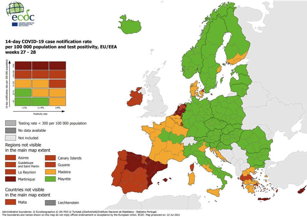 Mappa covid europa