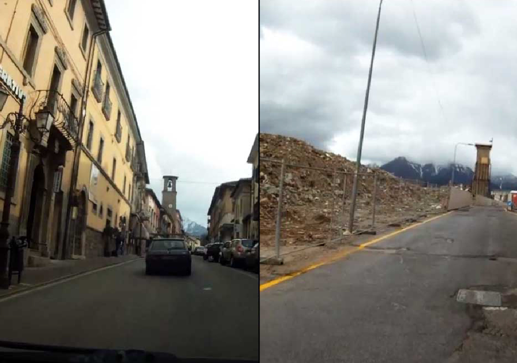 VIDEO: le immagini choc,  lo stesso percorso prima e dopo