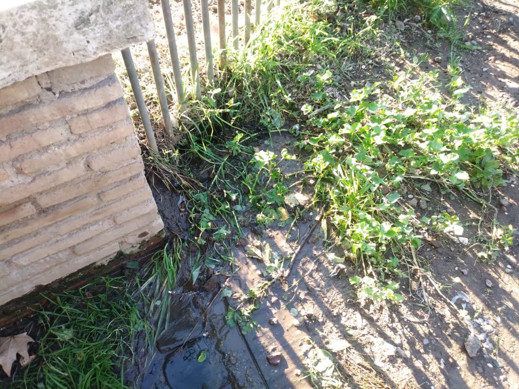 La perdita d'acqua dentro Villa Chigi