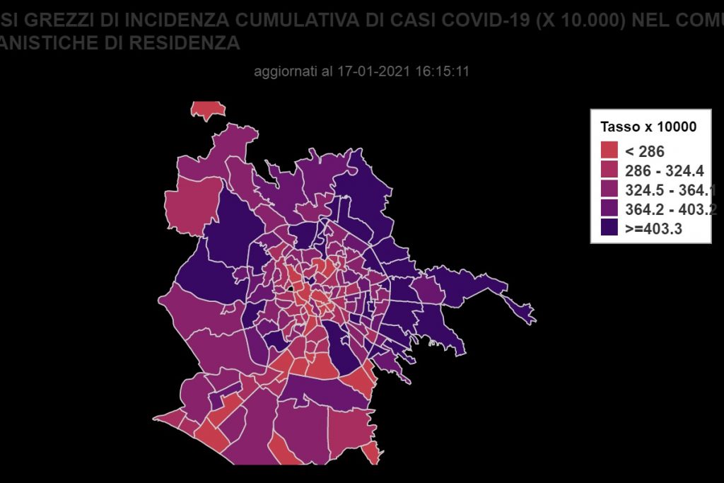 Covid, la mappa dei casi a Roma
