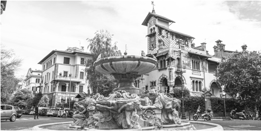La fontana delle rane in piazza Mincio